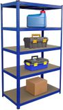 Merkloos Relaxdays Stellingkast - 180x100x60 cm - tot 1250 kg - steeksysteem - blauw