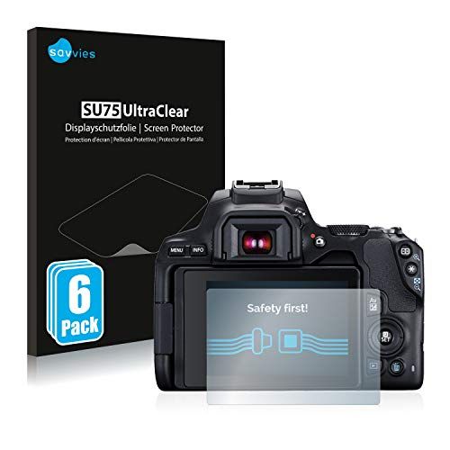 Savvies 6x Screenprotector compatibel met Canon EOS 250D - ultra transparant
