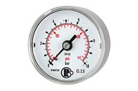 RIEGLER 102429-4142 Standard Mano, CrNi-staal, G 1/4, midden achter, 0-1,6 bar, Ø 40, 1 stuk