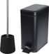 5Five Badkamer/toilet accessoires set - WC-borstel/pedaalemmer 5L - zwart - metaal/polyresin