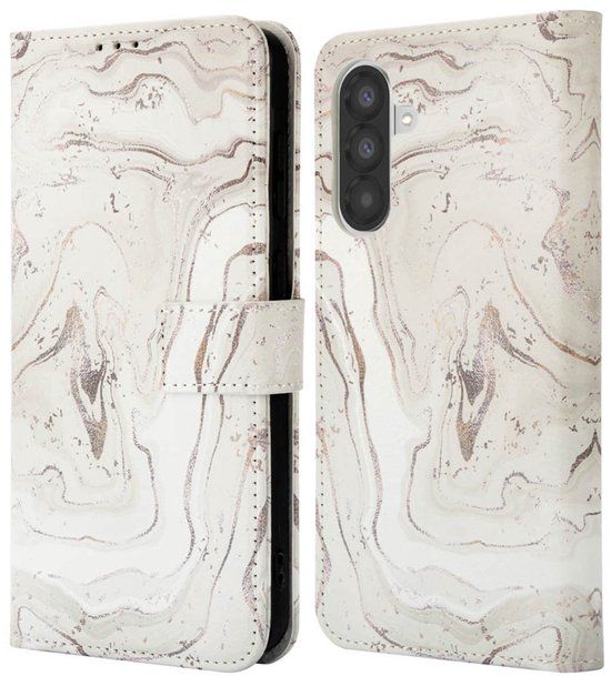 imoshion Design Bookcase - Geschikt voor Samsung Galaxy A56 (5G) - Kunstleer - Sandy Marble