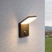 Lucande Nevio Lampe murale extérieure Graphite gris Blanc Aluminium Plastique Inclus LED source lumineuse IP54 Capteur