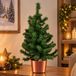 Merkloos / Sans marque Prosperplast Mini kerstboom groen - 75 cm hoog - kunststof pot koper - 81 tips - PVC kunstboom