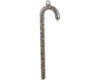 Clayre & Eef Kersthanger Zuurstok 14 cm Zilverkleurig Glas Kerstboomversiering
