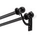 Kenney Scroll beugel dubbele venster gordijnroede set, 75 tot 112 cm, zwart