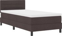 vidaXL Boxspring bed met hoofdeinde Donkerbruin 90 x 190 cm Stof