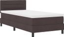 vidaXL Boxspring bed met hoofdeinde Donkerbruin 90 x 190 cm Stof