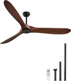 Vevor 180cm Plafondventilator Walnoot Kleur Houten Bladen 30W Afstandsbediening