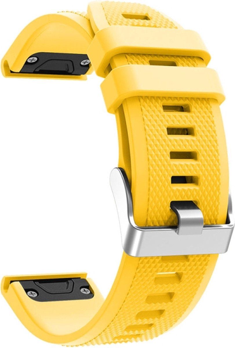 Intercella Siliconen bandje geel voor Garmin Fenix 5/5 Plus/6/7/7 Pro/Forerunner 935/945/Quatix 5/Approach S60/S62