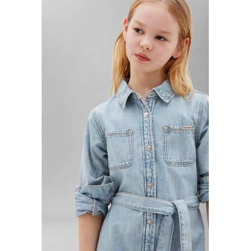 Calvin Klein spijkerjurk met ceintuur - lichtblauw