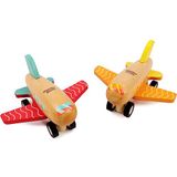 PLANÈTE BOIS - Vliegtuig - FSC - 030144A - 1 stuk - Willekeurige kleur - Hout - Kinderspel - Recreatie - Om te verzamelen - 9 cm x 5 cm - Vanaf 18 maanden