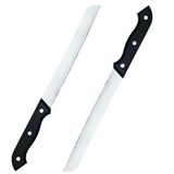 PARENCE. Set van 2 roestvrijstalen broodmessen met ergonomische handgreep en lemmet van 18 cm