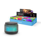 Garza Draagbare Rio luidspreker met 15 kleurrijke led-lichtmodi, 360° geluid, 75 dB, Bluetooth, handsfree, USB-C en Micro SD, compact zwart design, ideaal voor feestjes en buiten