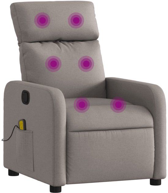 vidaXL Massagestoel verstelbaar stof taupe