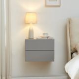 [en.casa] Nachtkastje zwevend Ampfing 40x29x30 cm lichtgrijs
