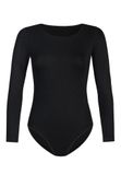 Teyli Longy Body met lange mouwen voor dames, zwart.