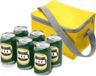 Merkloos Kleine mini koeltas voor lunch of sixpack blikjes - geel - 21 x 15 x 13 cm - draagriem - 3.7 liter inhoud