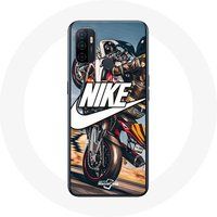 Nike Logo Wit Motorfietswiel Maniacase Hoesje voor Oppo A53