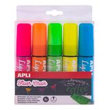 APLI 13965 — Vloeibare krijtstift Parallelle punt 10 x 15 mm Diverse kleuren 5 U.