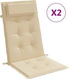 vidaXL Stoelkussens 2 st hoge rug oxford stof beige