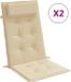 vidaXL Stoelkussens 2 st hoge rug oxford stof beige