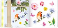 Moses Raamstickers, boek blad & bloem, 80 raamafbeeldingen in boek, raamstickercollectie met bloemen, bloemen en vogels voor ruiten, kantoordeuren of spiegels, decoratief cadeau