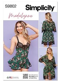 SIMPLICITY SS9802AA Misses' & Women's Coat with Belt and Teddy Lingerie by Madalynne Intimates (XS-XL)