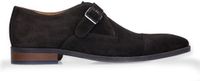 Manfield - Heren - Bruine suède gespschoenen - Maat 46