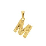 Lucardi Dames 14 karaat geelgouden letterhanger M