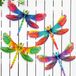 Libelle décoration murale ornement de jardin en métal - Décoration murale libellule - 22,3 x 15 cm - Lot de 4 - Pour jardin, clôture et mur