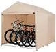 Abri de vélo - Abri de jardin / Espace de rangement pour vélos - Convient pour 3-4 vélos - Imperméable et résistant aux UV (420D) - Rangement extérieur pour vélos et motos - Kaki