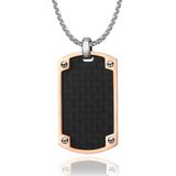 TJ Tom Jaxon Tom Jaxon Dogtag kettinghanger Edelstaal Carbon Rosegoudkleurig Zwart