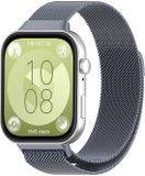 By Qubix Qubix Milanese Bandje Grijs voor Huawei Watch Fit 3 / 4 / 5