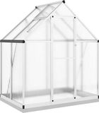 vidaXL Tuinkas met basisframe, aluminium, zilverkleurig, 169x114x202 cm