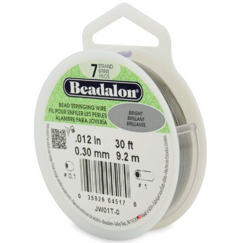 Beadalon JW01-T-0 Kraaldraad 7-Strand 0,30 mm) 30 ft (9,1 m) Helder, 012