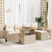 Maison Exclusive - Ensemble de meubles de jardin 6 pièces avec canapé et coussins, beige, en polyrotin