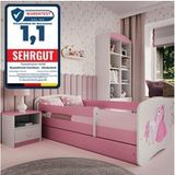 Raumhirsch Furniture Lit enfant 70x140, 80x160, 80x180 cm - Ensemble complet avec matelas et tiroir