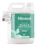 Miniml Raam- en glasreiniger, navulling van 5 liter, muntgeurende, streepvrije afwerking, dierproefvrij, veganistisch, natuurlijk en plantaardig, niet-giftige reinigingsformule, bulkaankoop