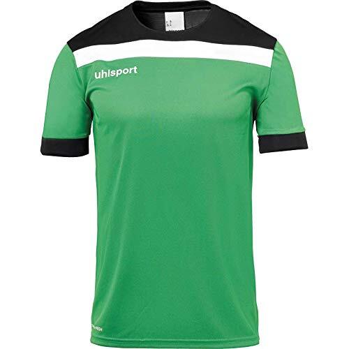Uhlsport Offense 23 voetbalshirt met korte mouwen voor heren, groen/zwart/wit, 128