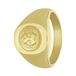 Lucardi Heren Gerecycled stalen goldplated ring met leeuw