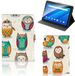 B2Ctelecom Lenovo Tab E10 Flip Case Vrolijke Uilen
