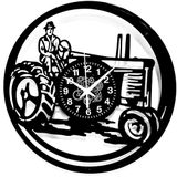 Instant Karma Clocks Wandklok Boerderij Boer Boer Tractor Farming Geschenkidee (zwart vinyl)