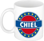 Bellatio Decorations Chiel voornaam koffiemok beker wit/blauw 300 ml Cadeau Heren Collega Vaderdag Verjaardag