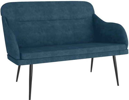 vidaXL Bankje 110x76x80 cm fluweel blauw