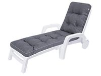Hobby Garden Kussen voor dekstoel, ligkussen, tuinligstoel, kussen 201 x 55 x 8 cm, comfortabele kussens voor zonneligstoel, kussen in marineblauw