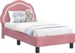 vidaXL Kinderbedframe met hoofdeinde, roze, 70 x 140 cm, fluweel