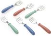 PromoHome Set de 6 fourchettes pour bébé - Poignée en silicone, acier inoxydable, couverts doux et sûrs pour l'alimentation autonome, convient aux bébés et aux enfants, lavable au lave-vaisselle
