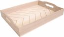 GROOVED TRAY Dienblad met houten ribben, 36,5 x 6,5 x 6 cm