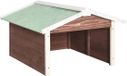 vidaXL Overkapping voor grasmaaier 72x87x50 cm vurenhout mokka en wit