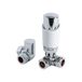 Hudson Reed Robinets de Radiateur d'Angle Thermostatique Blancs & Chromés 1/2\